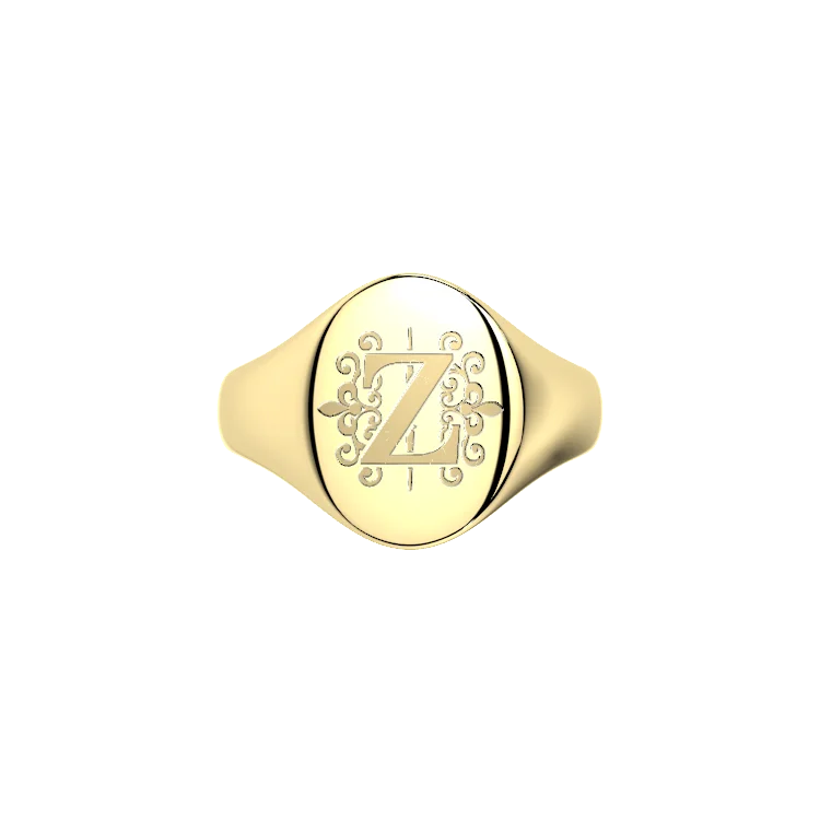 Oval Monogram Ring SR003H