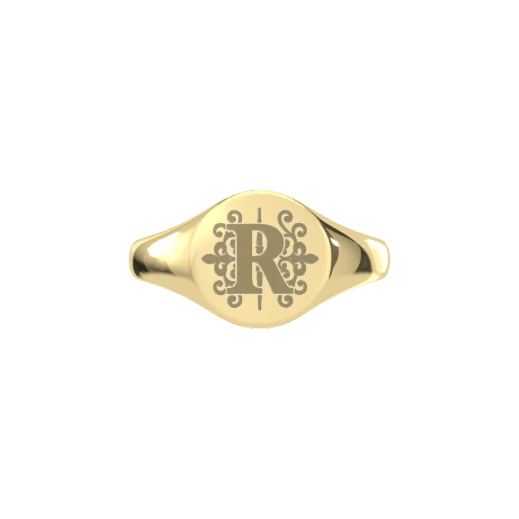 Round Monogram Ring SR003G