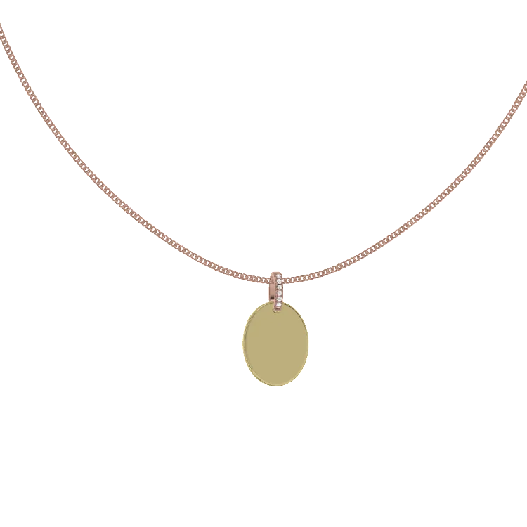 Rhodium Plated Silver Long Rectangle Engravable Necklace SS25N001W