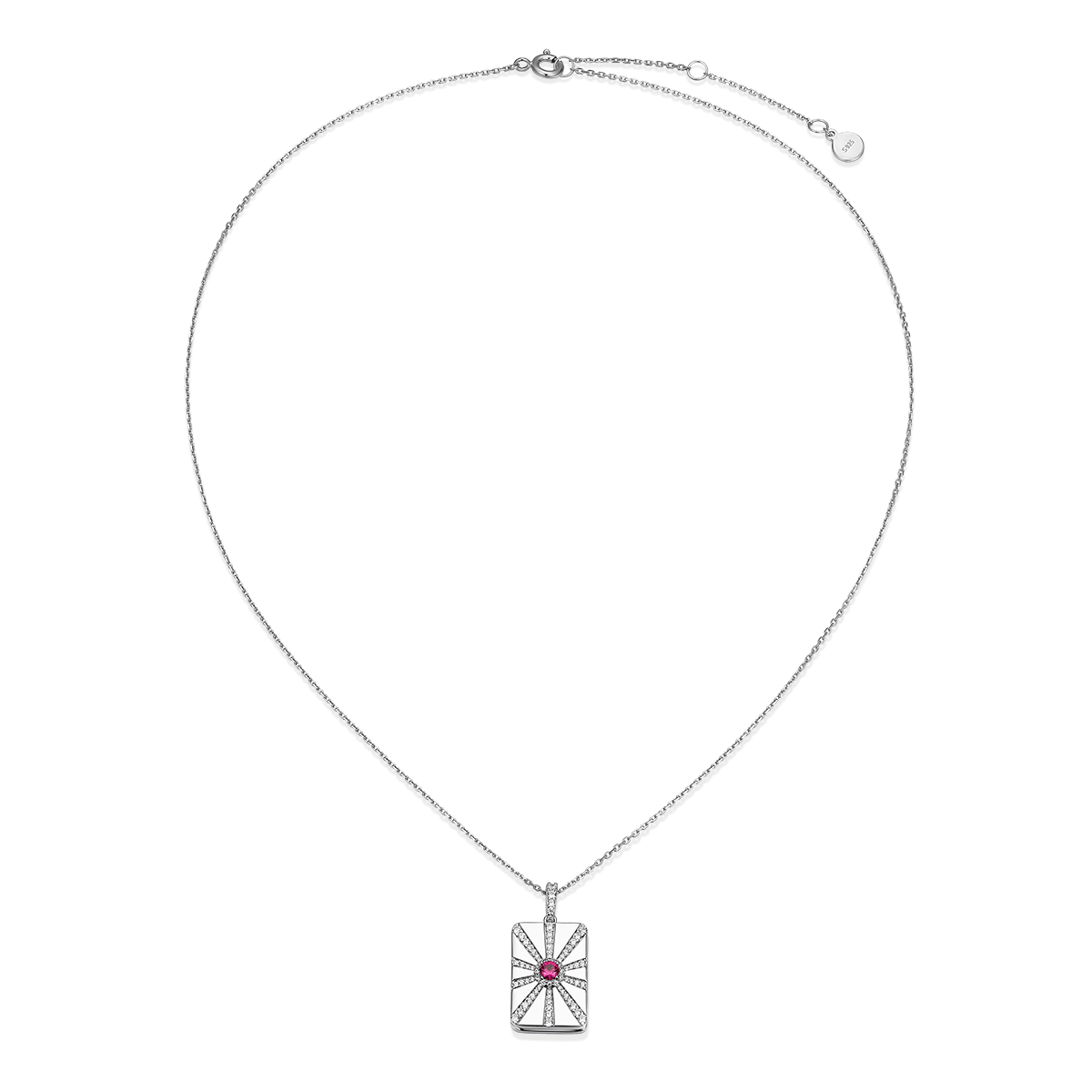 Rhodium Plated Modern Ray Locket SN013