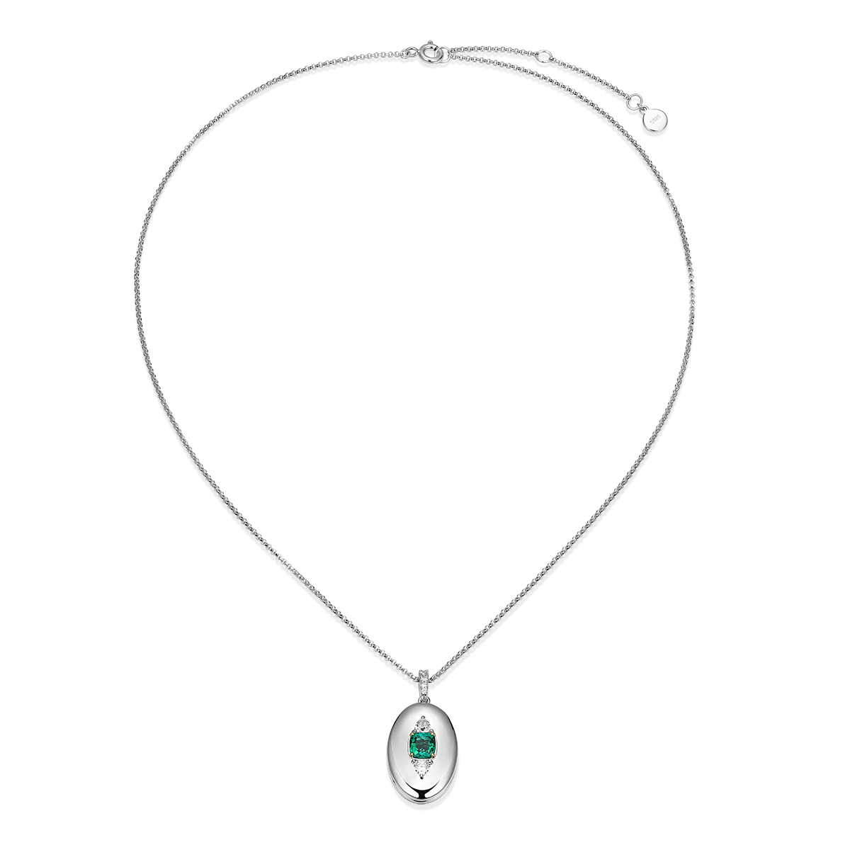 Rhodium Plated Guardian Eye Birthstone Locket SN005R