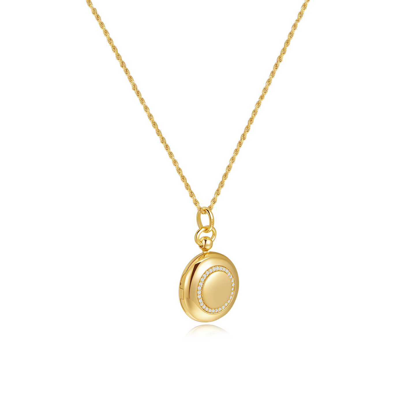 18K Gold Plated Luna Halo Whisper Locket SN006G