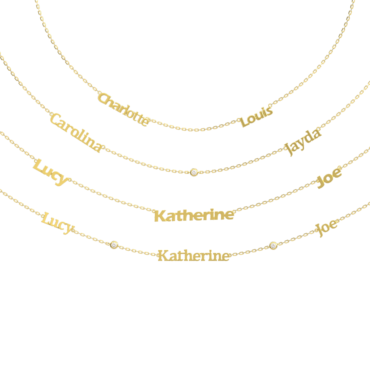 Linked by Love – Name Necklace with Emotional Spark SN014G