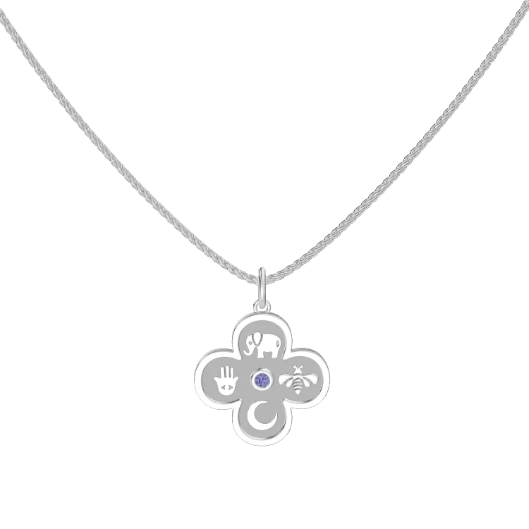 Rhodium Plated Elements Necklace