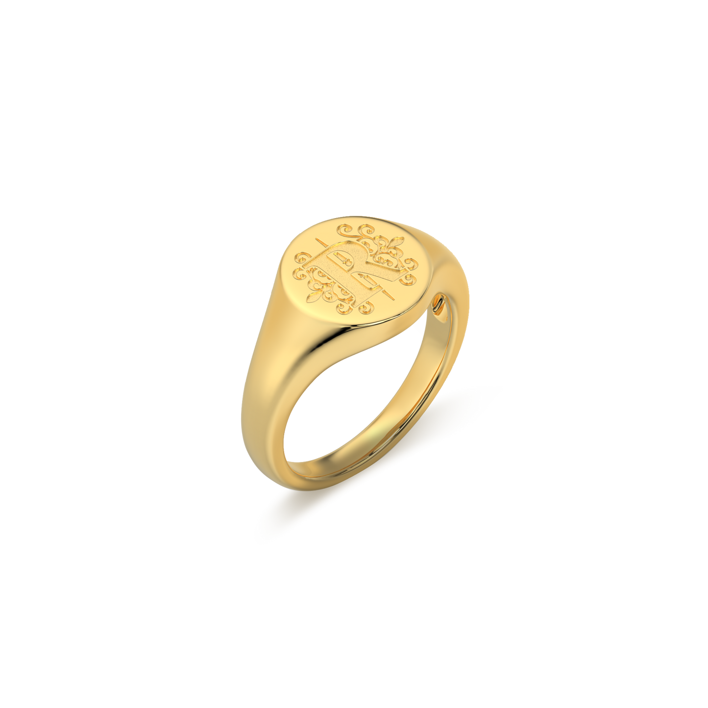 Round Monogram Ring SR003G