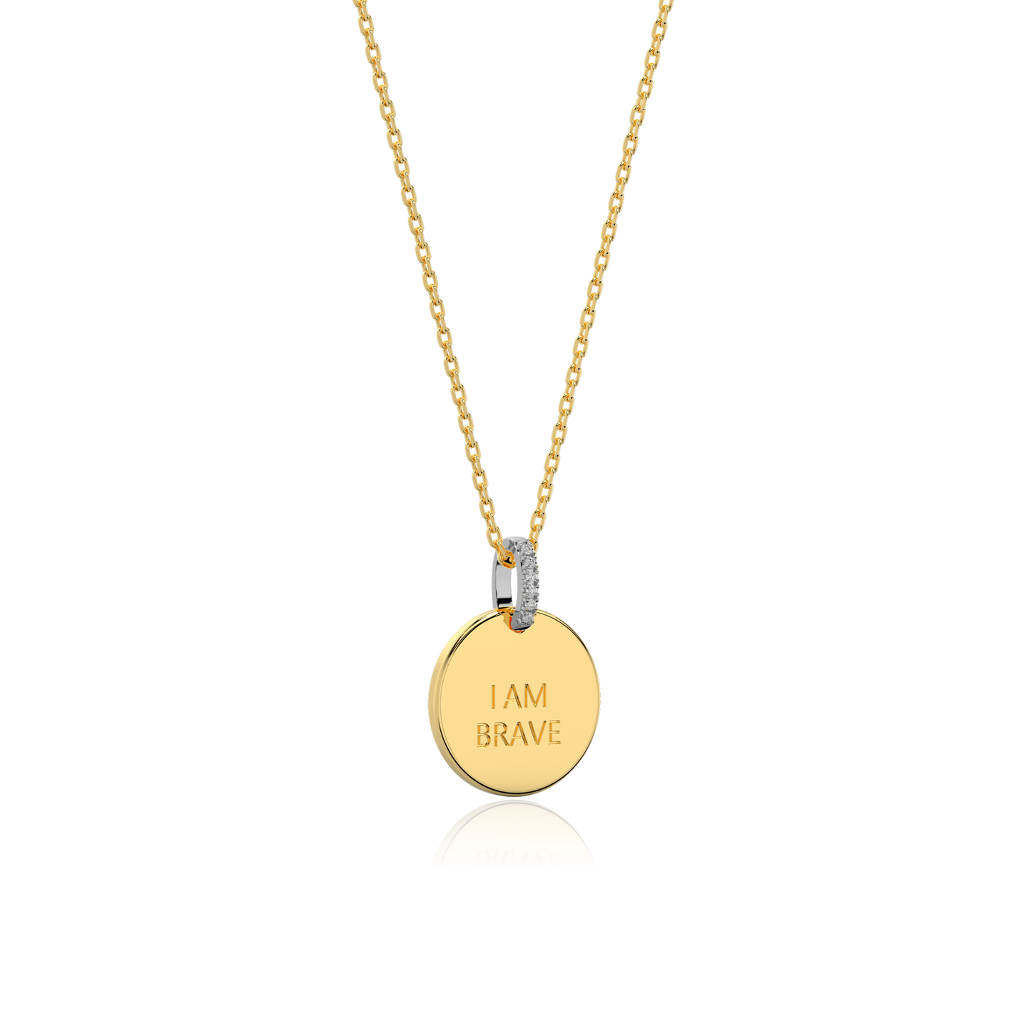 18K Gold Plated Round Engravable Pendant SP003