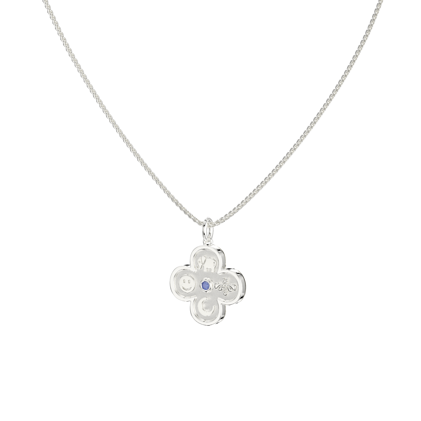 Rhodium Plated Elements Necklace