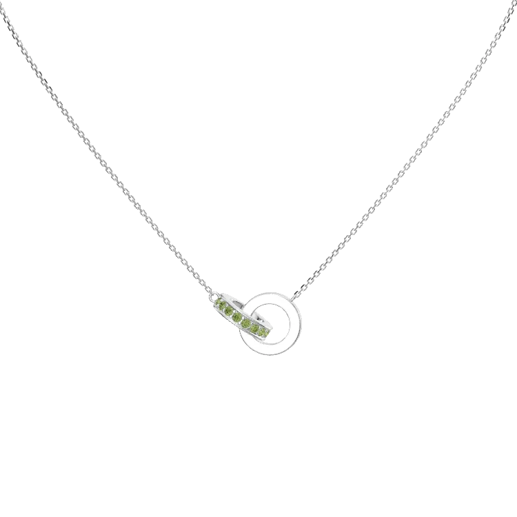 Rhodium Plated Infinite Linked Circle Necklace