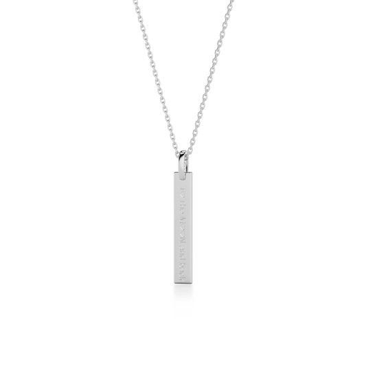 Rhodium Plated Long Rectangle Engravable Pendant SP003