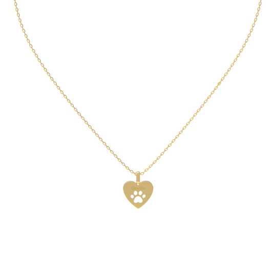 Yellow Gold Heart Tag Pendant