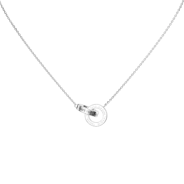 Rhodium Plated Infinite Linked Circle Necklace