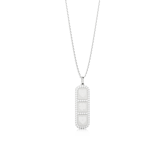 Rhodium Plated Elements Necklace SS25N003R