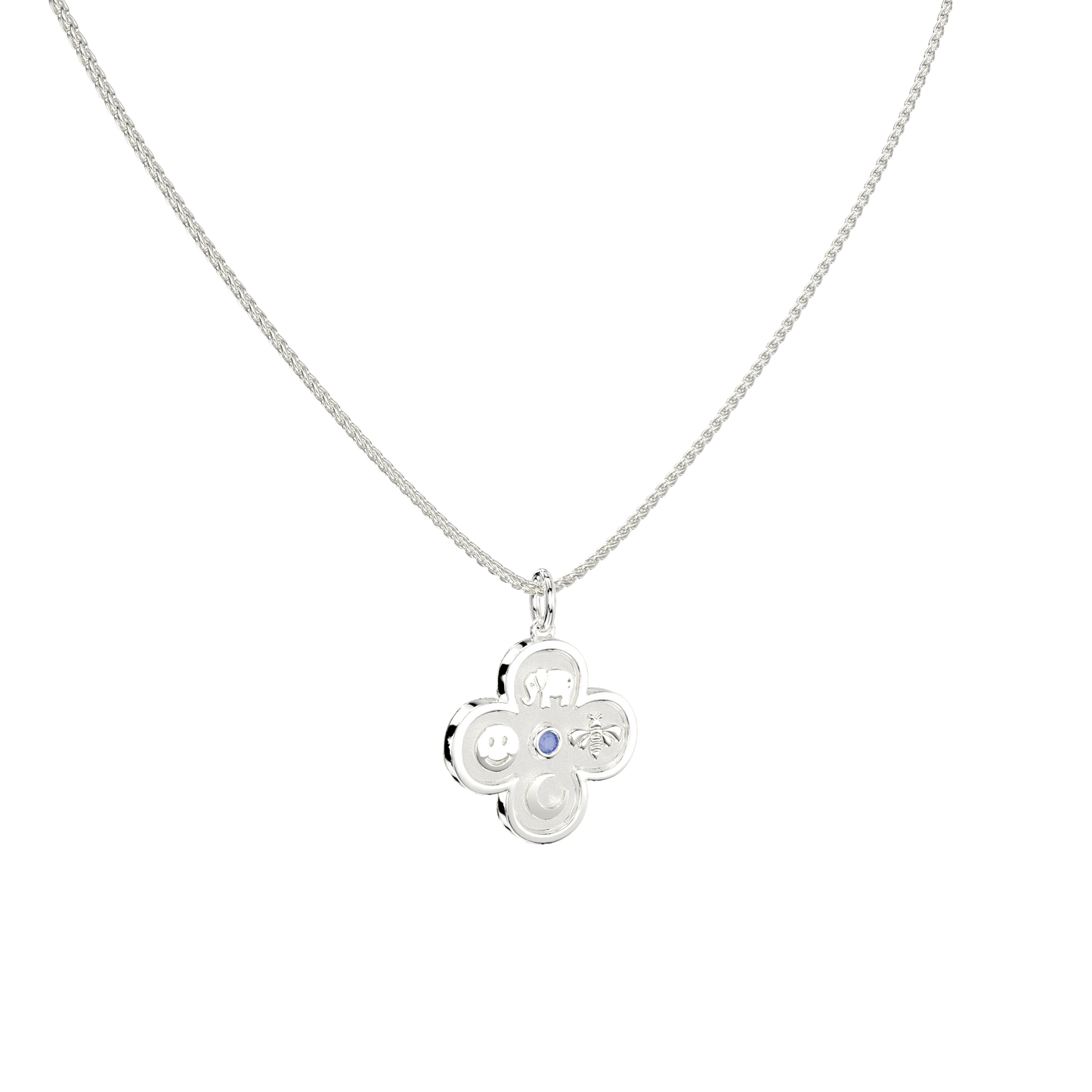 Rhodium Plated Elements Necklace