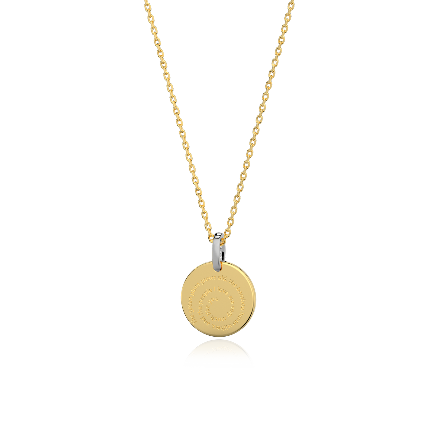 18K Gold Plated Round Engravable Pendant SP003