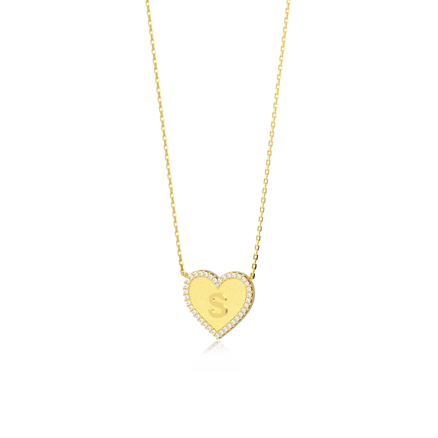 18k Gold Plated Heart Initial Necklace AW24N003G