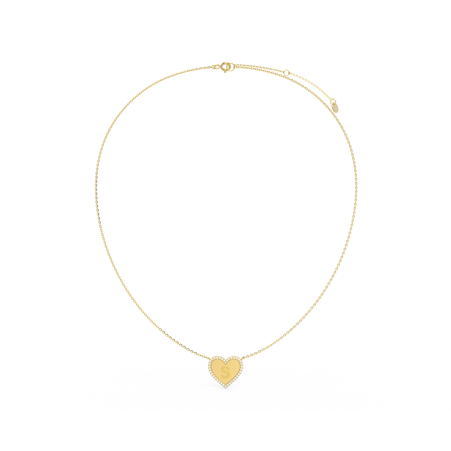 18k Gold Plated Heart Initial Necklace AW24N003G