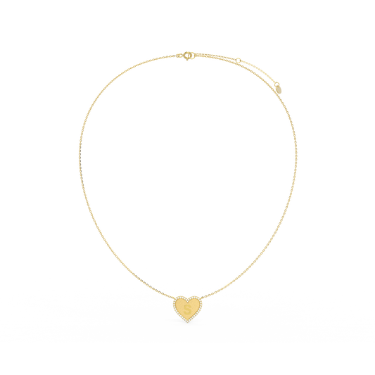 18k Gold Plated Heart Initial Necklace AW24N003G