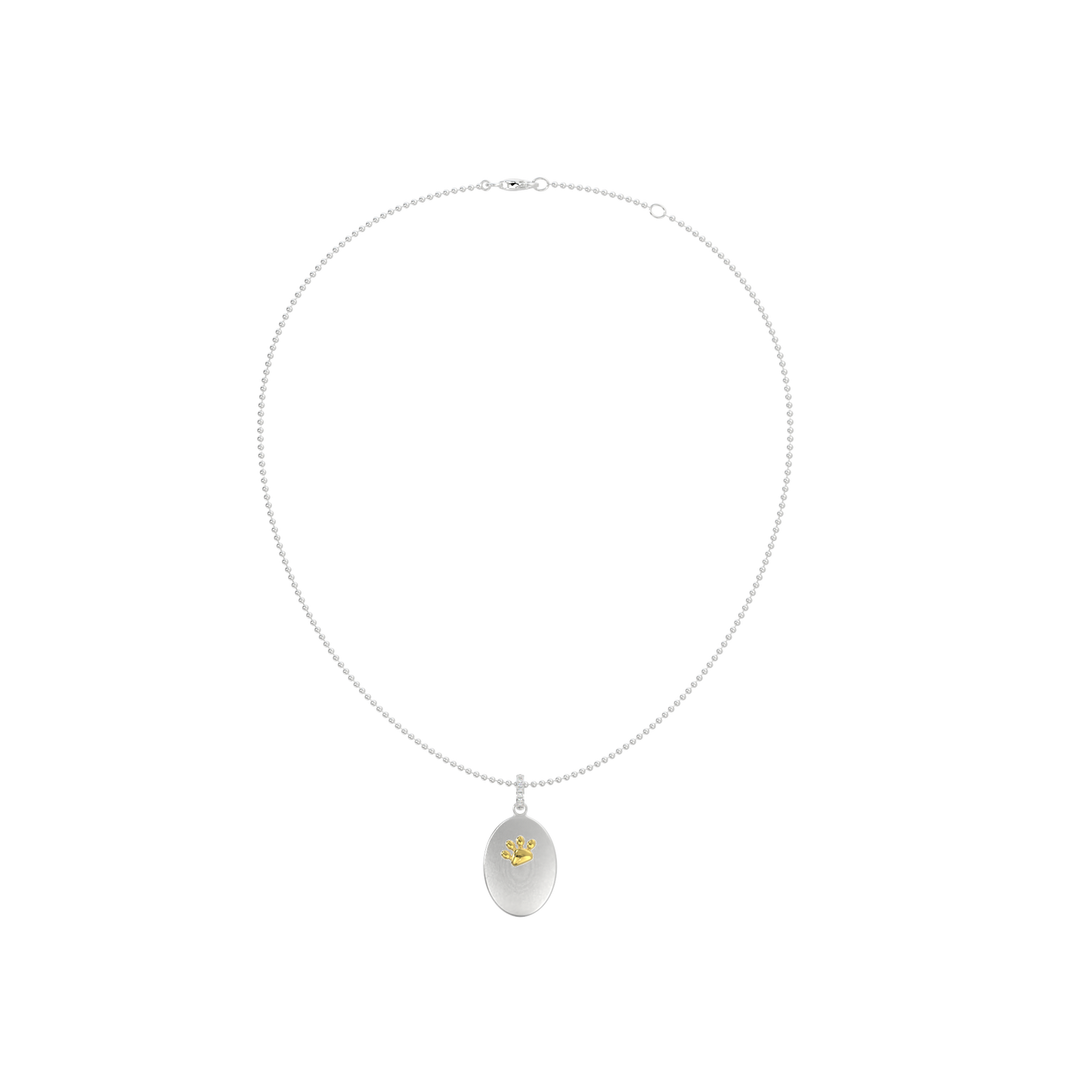 Double-Sided Custom Paw Oval Necklace AW24N005O