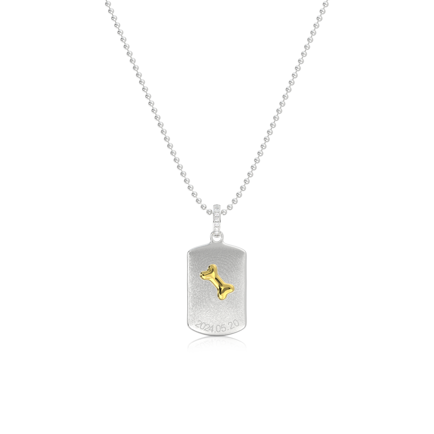 Double-Sided Custom Paw Squircle Necklace AW24N005S