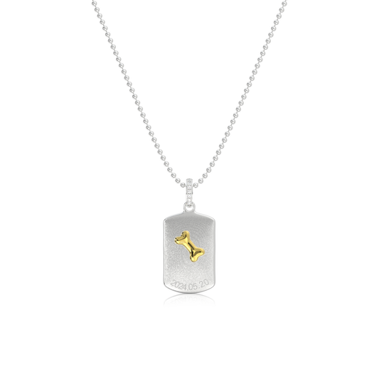 Double-Sided Custom Paw Squircle Necklace AW24N005S