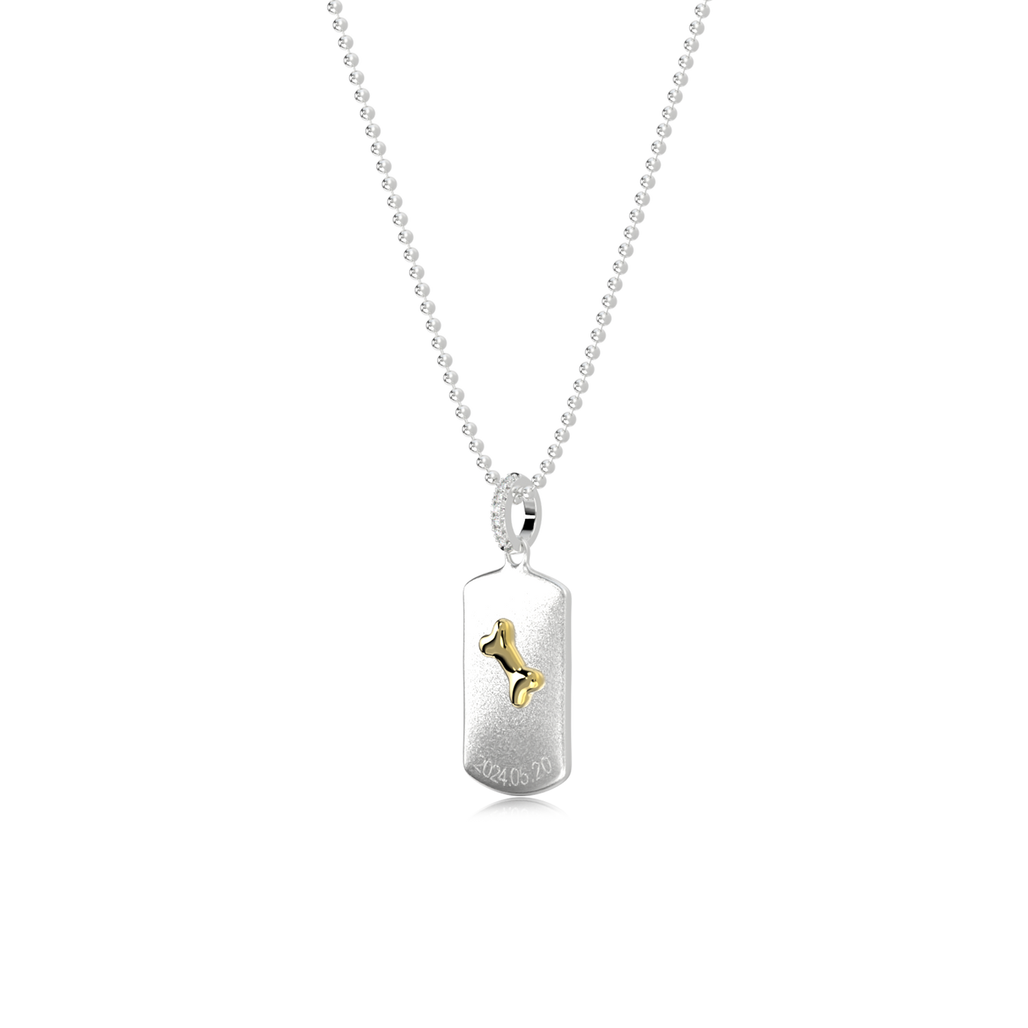 Double-Sided Custom Paw Squircle Necklace AW24N005S