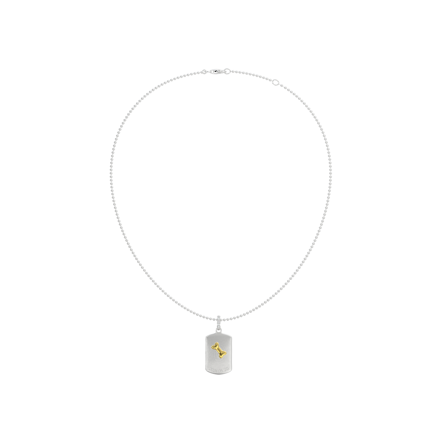 Double-Sided Custom Paw Squircle Necklace AW24N005S