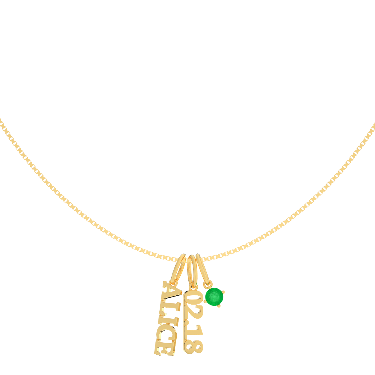 CharmStack Birthstone Name Necklace SN023G