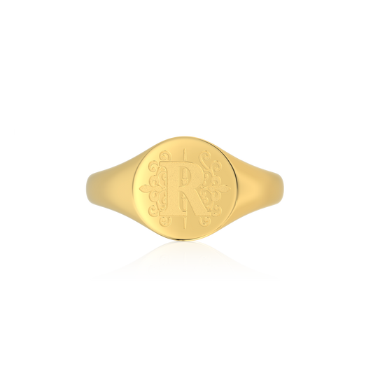 Round Monogram Ring SR003G