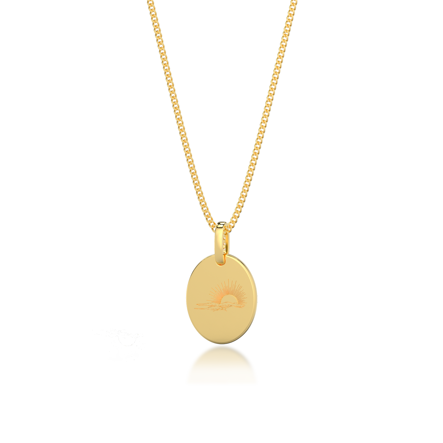 18K Gold Plated Oval Engravable Pendant SP003