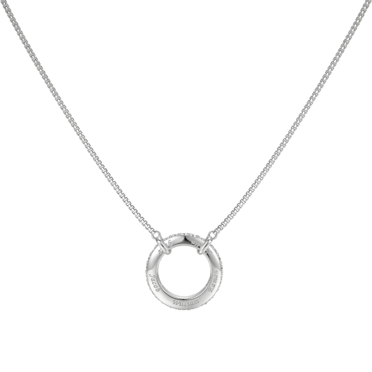 Circle of Love-March Birthstone Family Engraving Necklace SN040