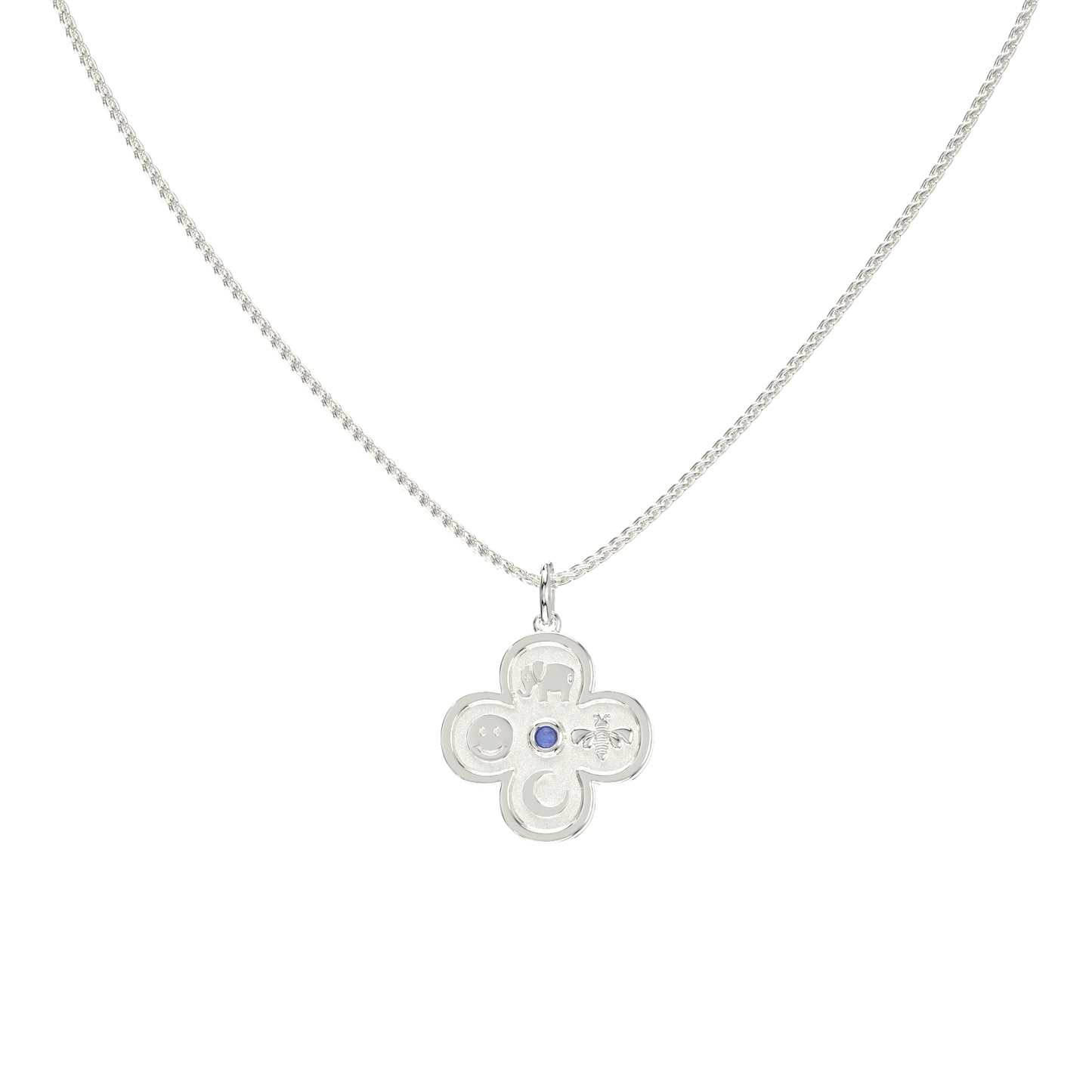 Rhodium Plated Elements Necklace