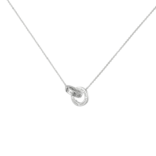 Rhodium Plated Infinite Linked Circle Necklace