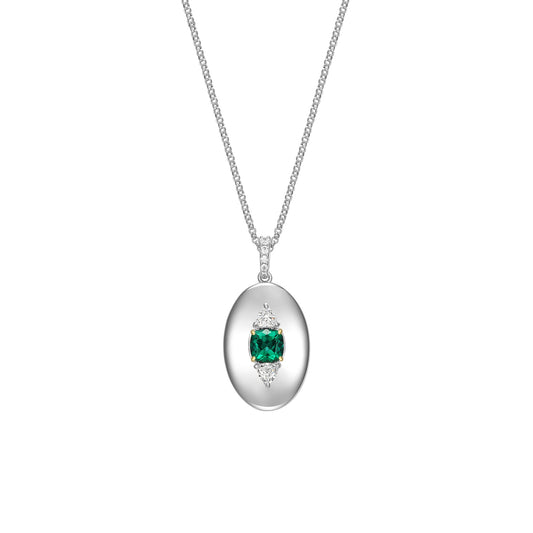 Rhodium Plated Guardian Eye Birthstone Locket SN005R