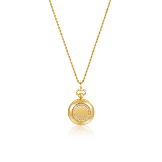 18K Gold Plated Luna Halo Whisper Locket SN006G