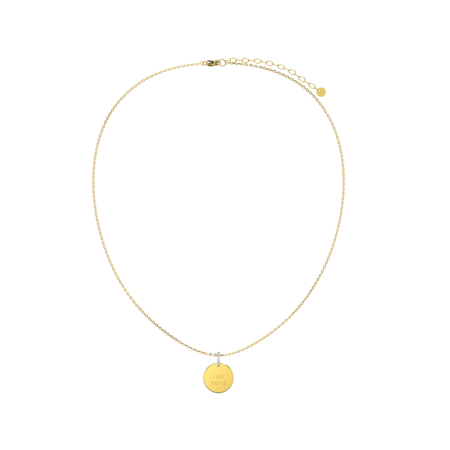 18K Gold Plated Round Engravable Pendant SP003