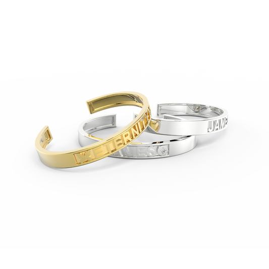 Rhodium Plated CharmMark ModuType Cuff SS25B001R