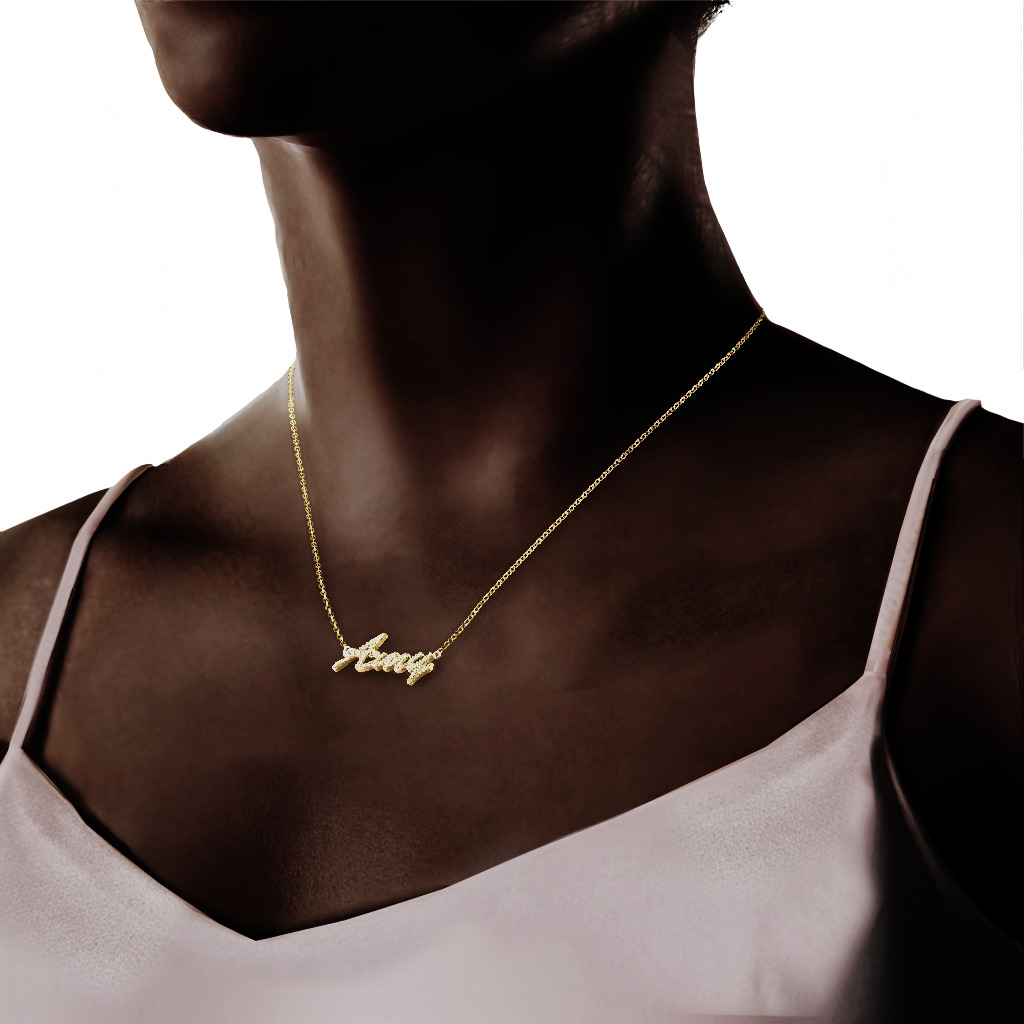 18k Gold Plated Luxe Name Necklace SN020G