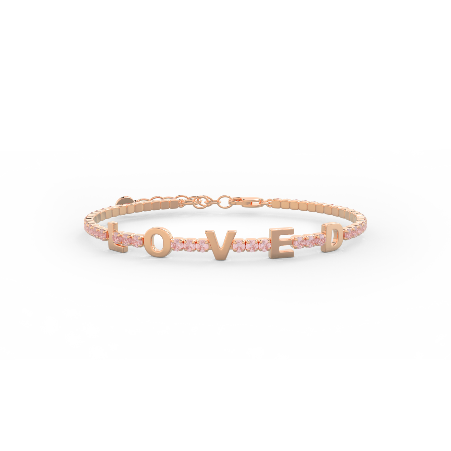 Morganite Birthstone Tennis Bracelet 18K Rose Gold