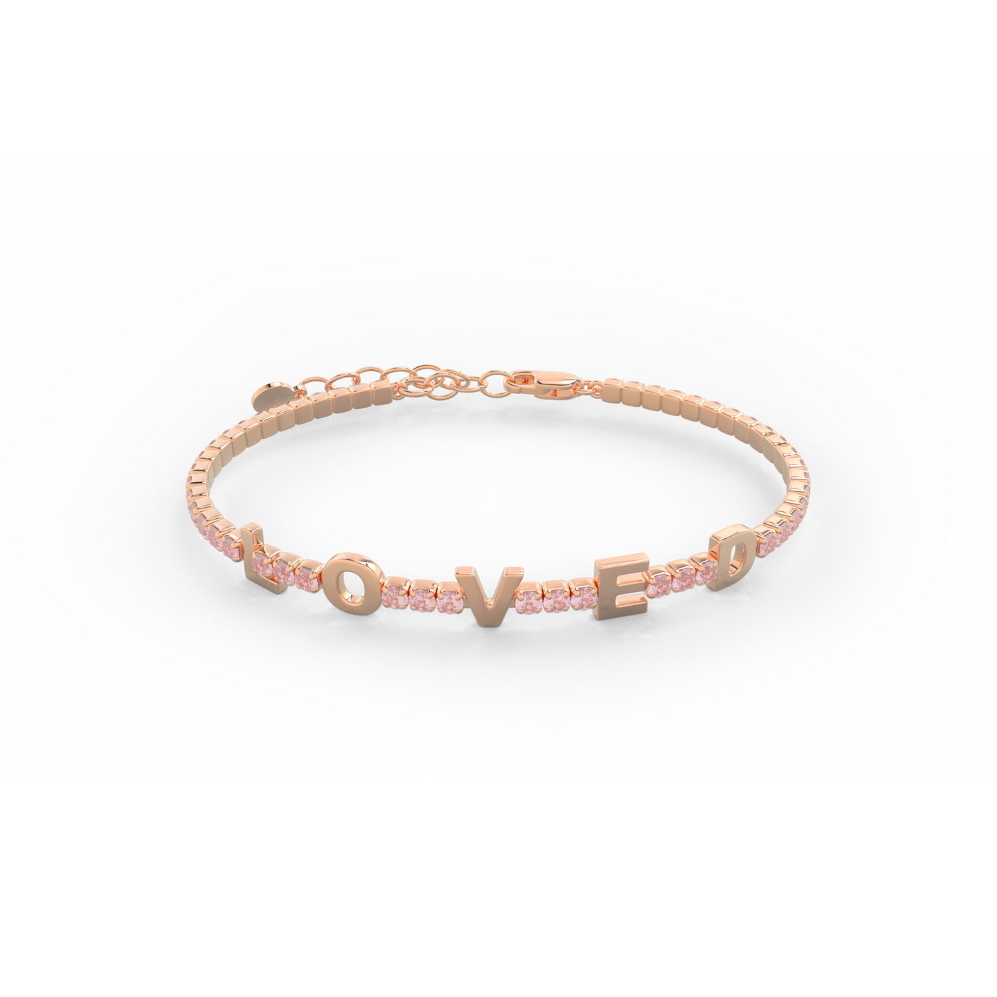 Morganite Birthstone Tennis Bracelet 18K Rose Gold