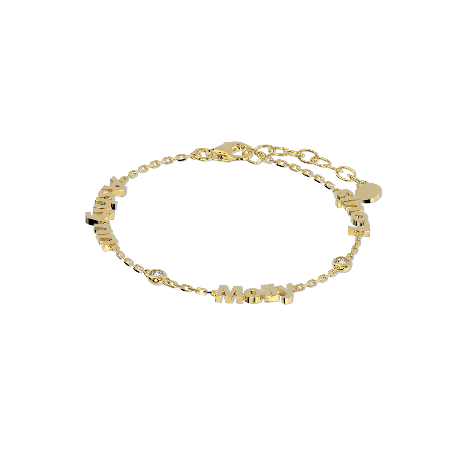 Linked by Love – Name Bracelet with Emotional Spark SB002