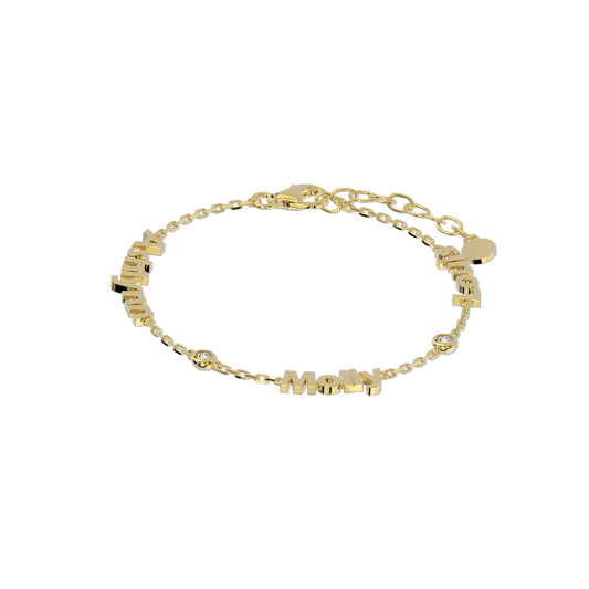 Linked by Love – Name Bracelet with Emotional Spark SB002