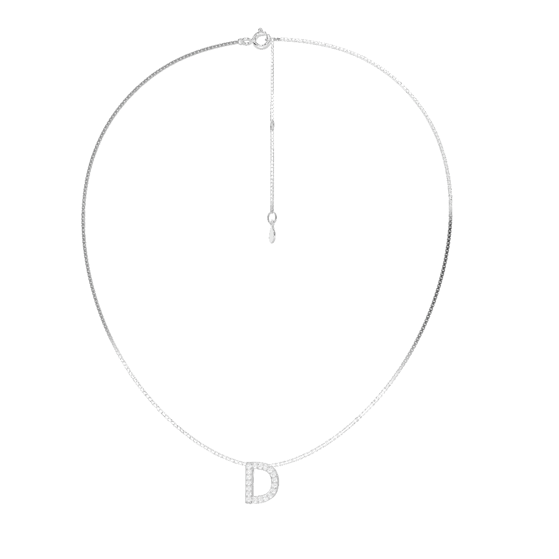 Rhodium Plated Initial Necklace AW24N006R