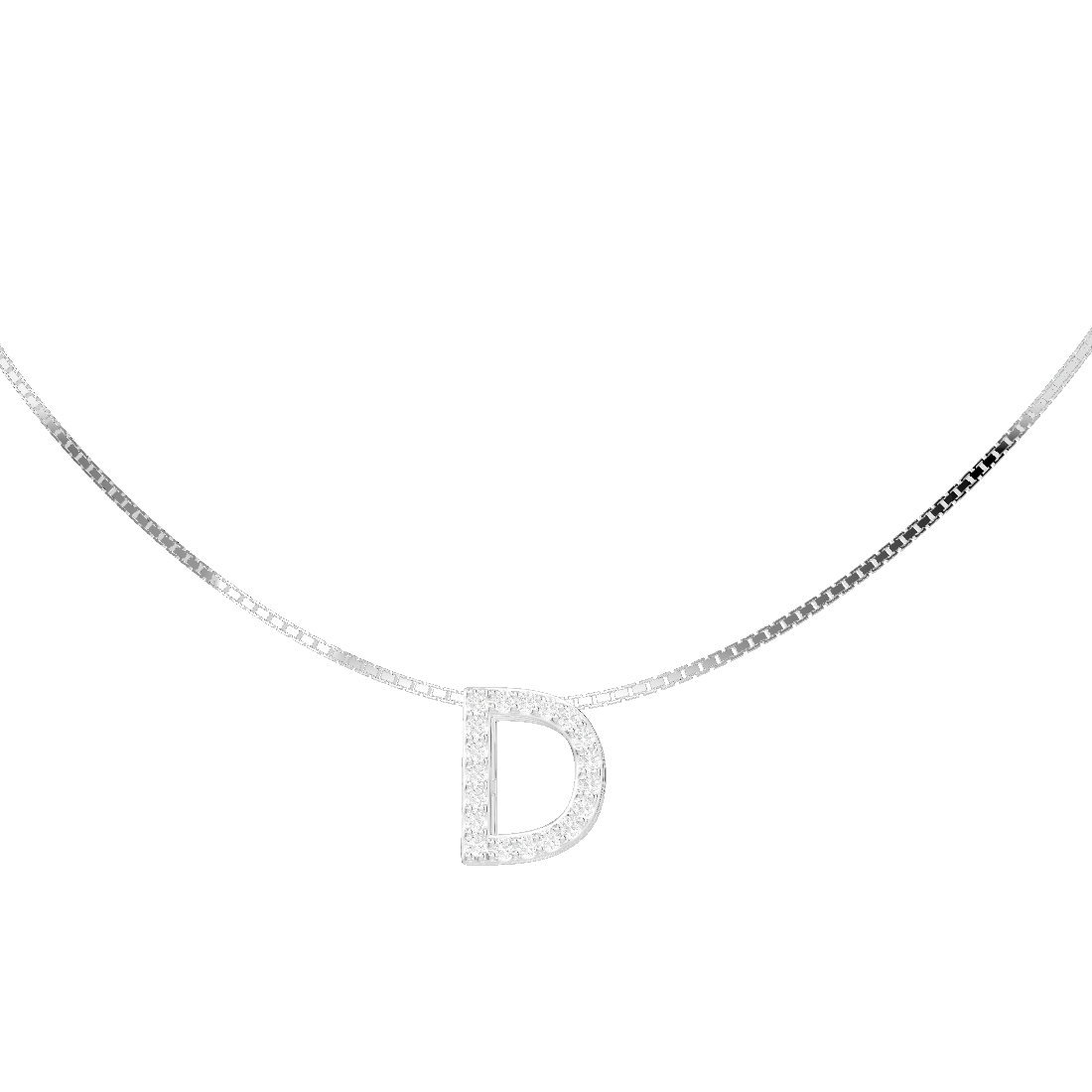 Rhodium Plated Initial Necklace AW24N006R