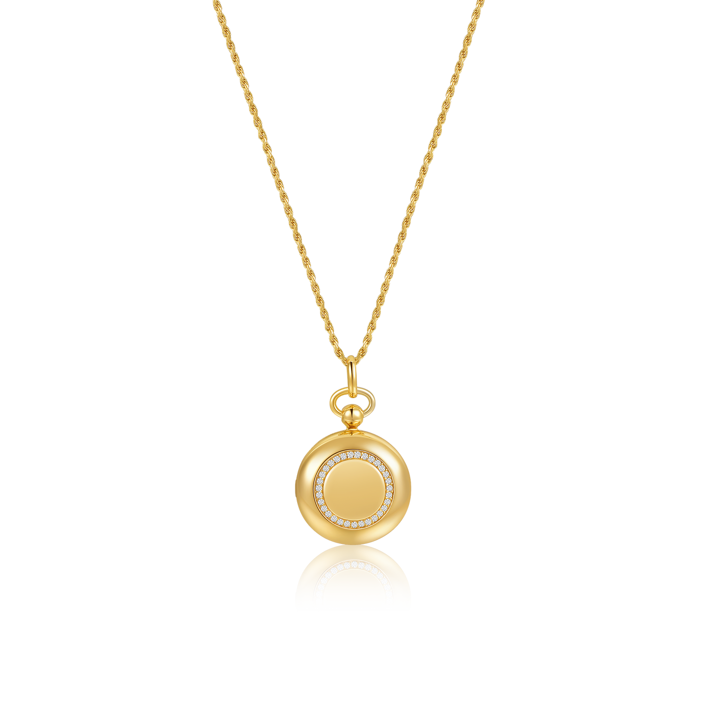 18K Gold Plated Luna Halo Whisper Locket SN006G