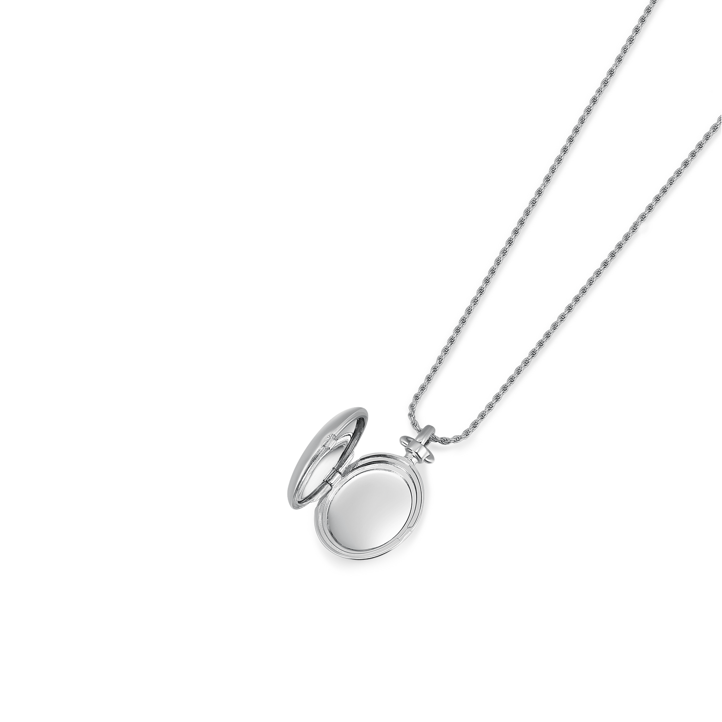 Rhodium Plated Luna Oval Whisper Locket SN011