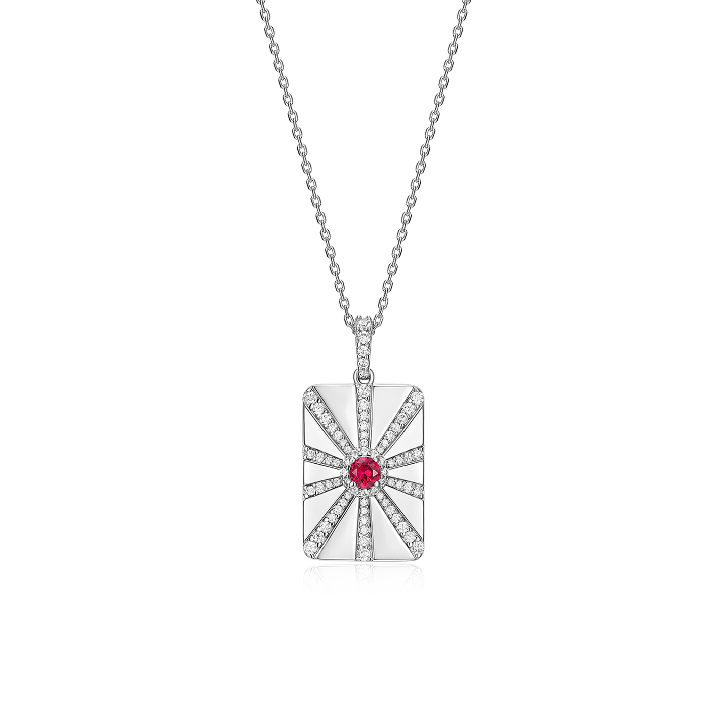 Rhodium Plated Modern Ray Locket SN013