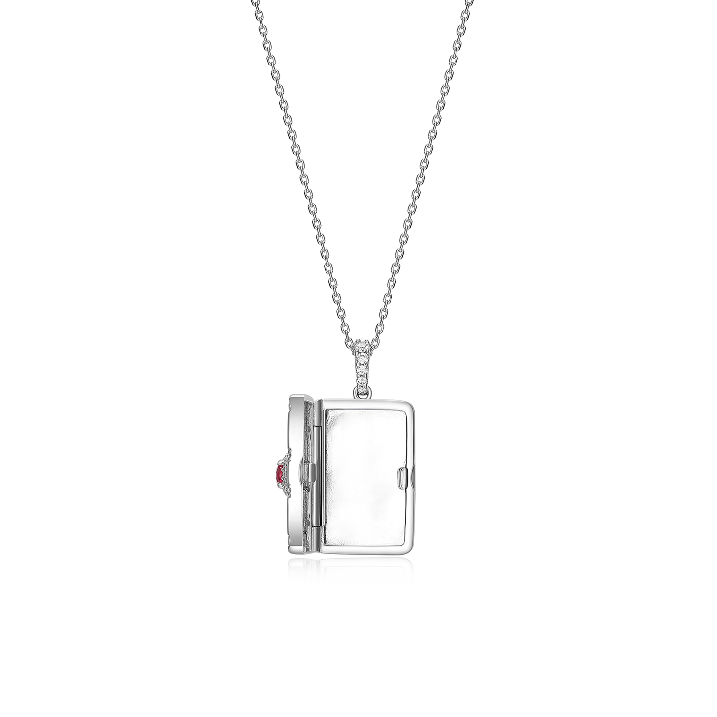 Rhodium Plated Modern Ray Locket SN013