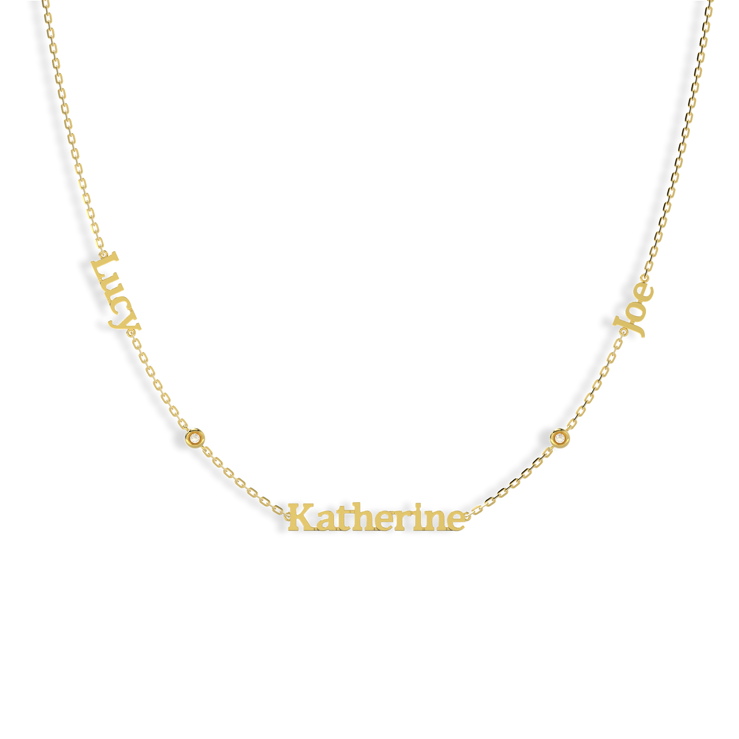 Linked by Love – Name Necklace with Emotional Spark SN014G