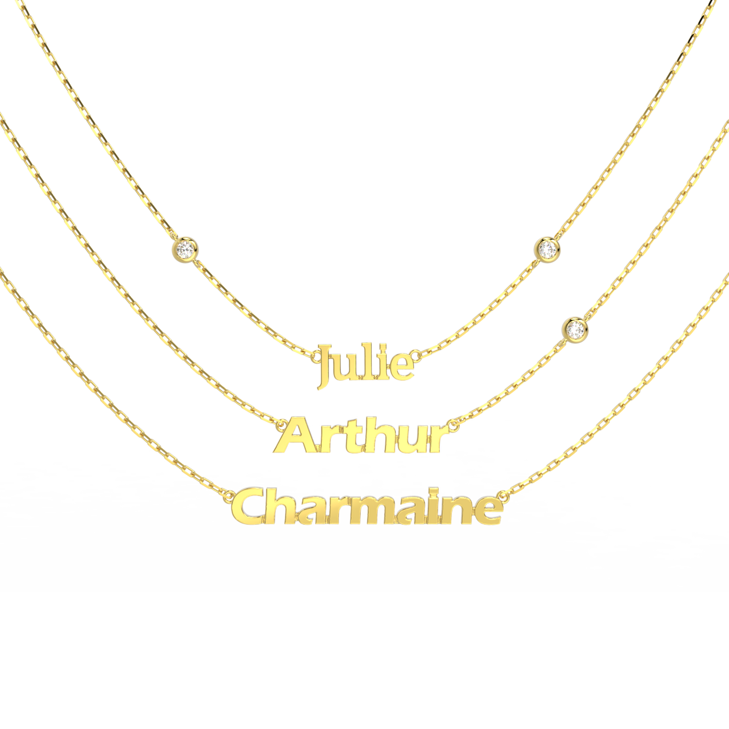Name Necklace with Emotional Spark SN015C