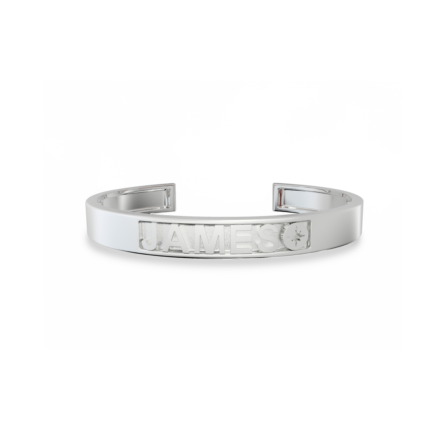 Rhodium Plated CharmMark ModuType Cuff SS25B001R